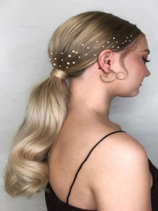 Unique Bejeweled Hairline Ponytail Hairstyles