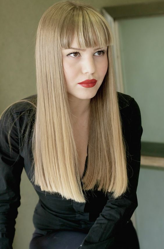 Hot Asymmetric Long Hair with Bangs